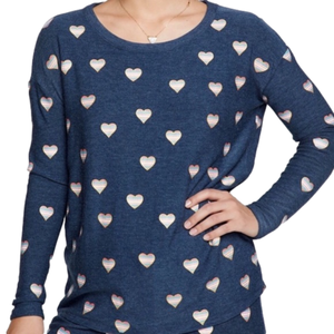 NWT Chaser Vintage rainbow print heart top